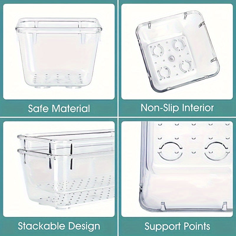 7/11/18pcs Clear Plastic Drawer Organizers Set, 4-Size Versatile Bathroom And Vanity Drawer Organizer Trays, Storage Bins For Makeup, Bedroom, Kitchen Gadgets Utensils And Office