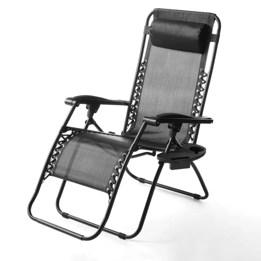 New Outdoor Zero Gravity Chair Lounger 2 Pack - GreyOutdoor Portable Foldable Chair
