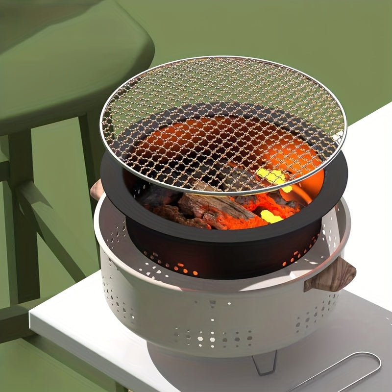 New Outdoor Smokeless Round Grill Small Stove Charcoal Grill Portable Korean Camping Barbecue Table Stove E9195 for hotels,restaurant, bulk kitchenware&tableware