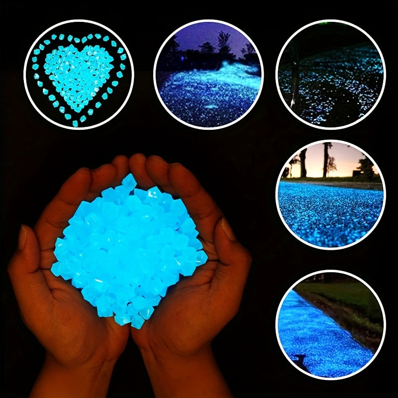 300pcs, Glow-in-the-Dark Luminous Stones for Outdoor Decoration, Garden Lawn, Aquarium, Fish Tank, DIY Projects, Party Supplies, Holiday Decor, and Garden Decor