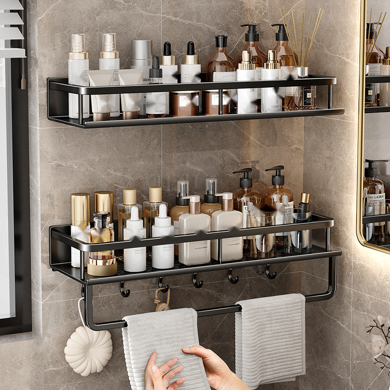 1pc Multifunctional Bathroom Storage Rack, Wall Vanity Storage Rack, Cosmetic Storage Shelf Towel Rack, Suitable For Bathroom Item Storage