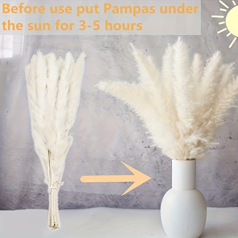 110pcs, Dried Pampas Grass Bouquet - DIY Dining Table Christmas Halloween Thanksgiving Autumn Harvest Decoration