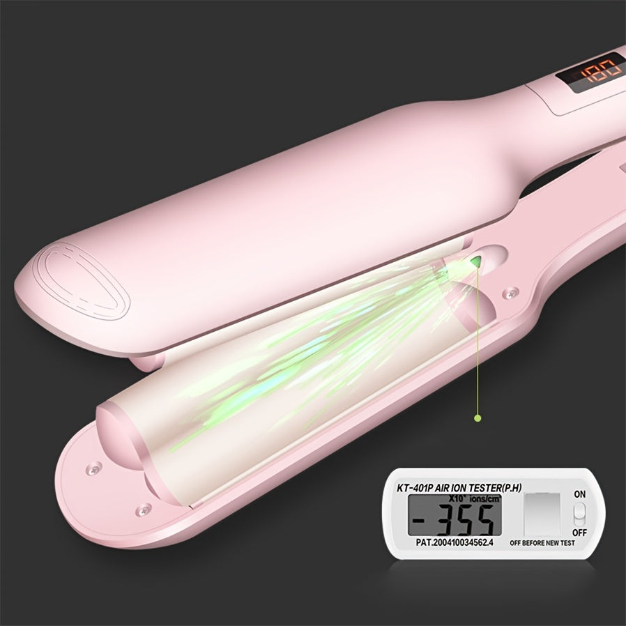 Ceramic Tourmaline Hair Curling Wand with LCD Temperature Display - Anion Technology, 248°F-392°F, 60 Minute Auto Shut-Off, 17 Temperature Settings for Salon-Quality Curls