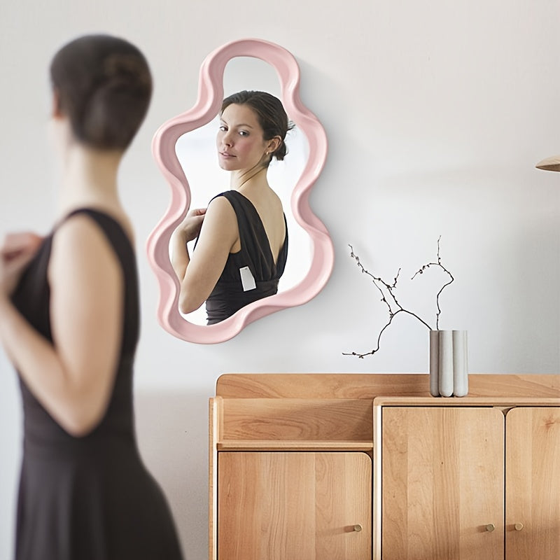 1PC Cloud Shape Mirror Wall Hanging Mirror Livingroom Decor Irregular Makeup Tabletop Mirror Girl Vanity Mirror Toilet Hanging Beauty Mirror