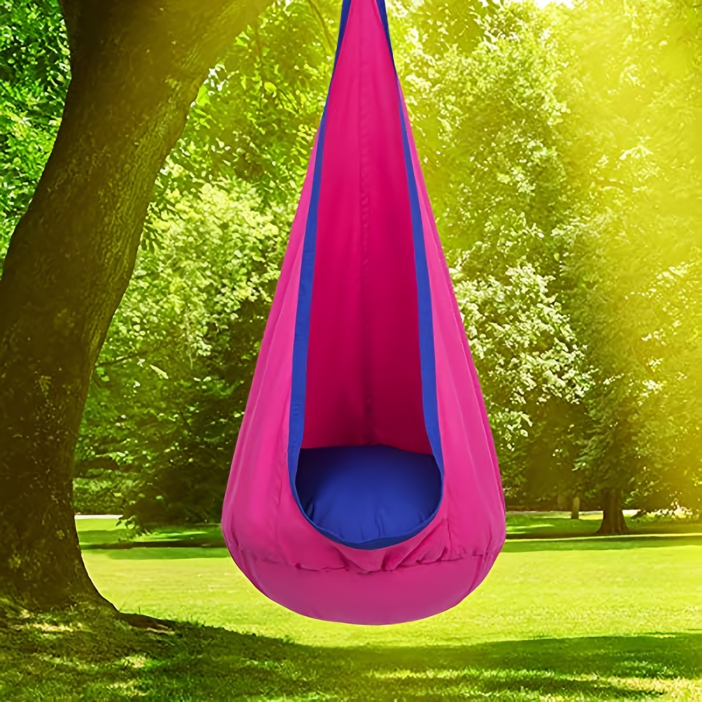 Kids Pod Swing Seat Cotton Child Hammock Chair For Indoor And Outdoor Use.