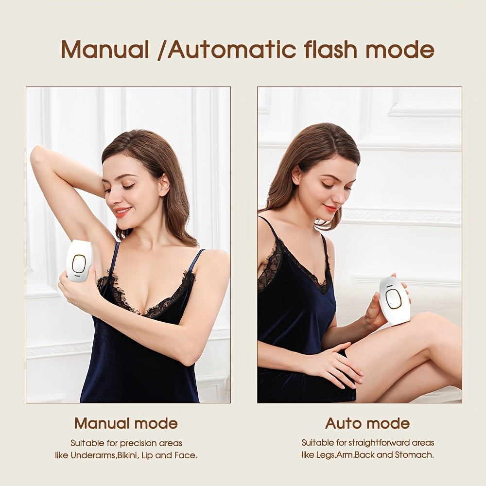 Painless Laser Hair Removal At Home - 500,000 Flashes IPL Epilator For Women - 5-Level Permanent Bikini Pubic Hair Remover Device