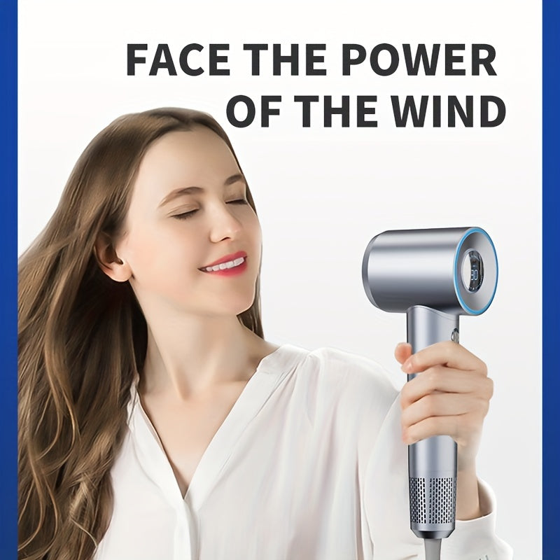 2023 New Digital Display Real-time Temperature Monitoring Hair Dryer, Hair Dryer, Magnetic Nozzle, Water Ion Hair Care, Hair Protection Hair Dryer, 110,000 High Speed Motor Bass Hair Dryer