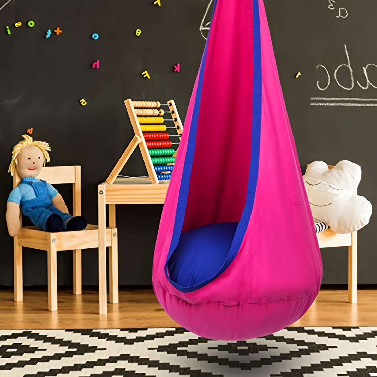 Kids Pod Swing Seat Cotton Child Hammock Chair For Indoor And Outdoor Use.