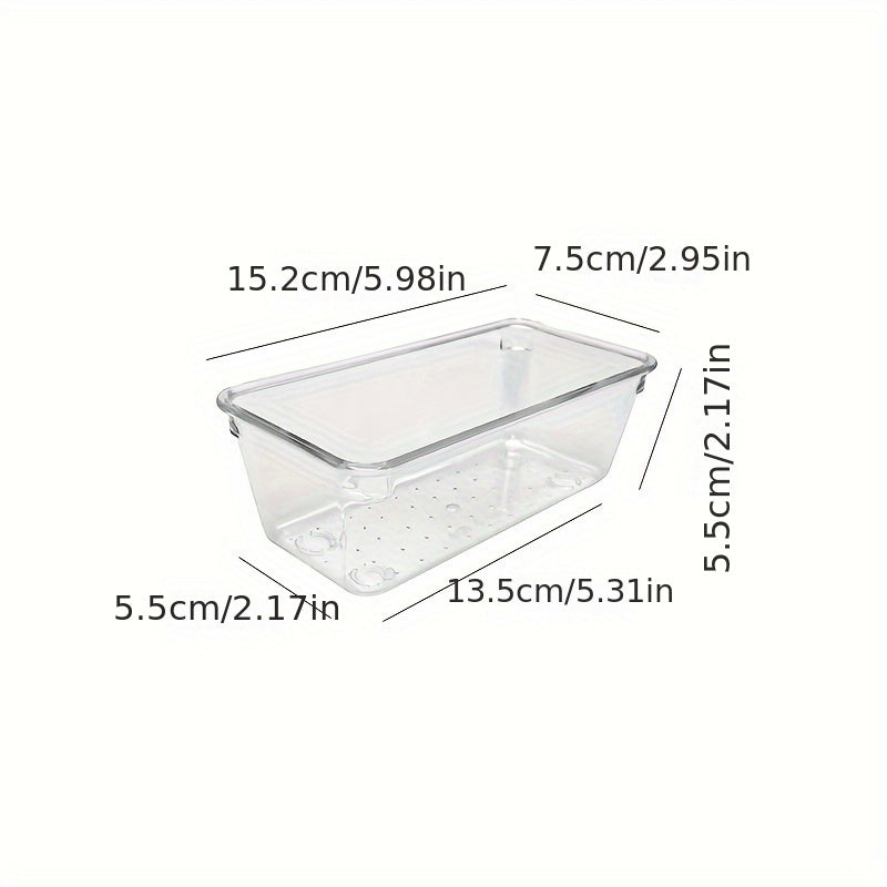 7/11/18pcs Clear Plastic Drawer Organizers Set, 4-Size Versatile Bathroom And Vanity Drawer Organizer Trays, Storage Bins For Makeup, Bedroom, Kitchen Gadgets Utensils And Office