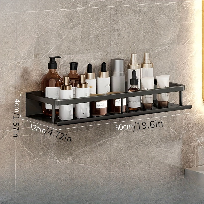 1pc Multifunctional Bathroom Storage Rack, Wall Vanity Storage Rack, Cosmetic Storage Shelf Towel Rack, Suitable For Bathroom Item Storage