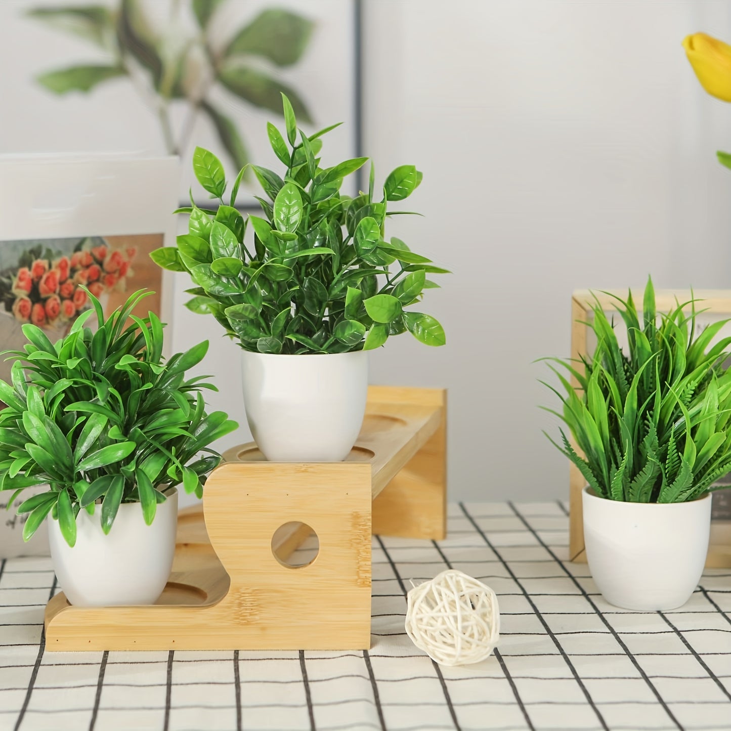 4pcs, Mini Fake Plants, 6.7inch/17cm Artificial Potted Eucalyptus Faux Plants For Home Office Farmhouse Bathroom Table Shelf Decor