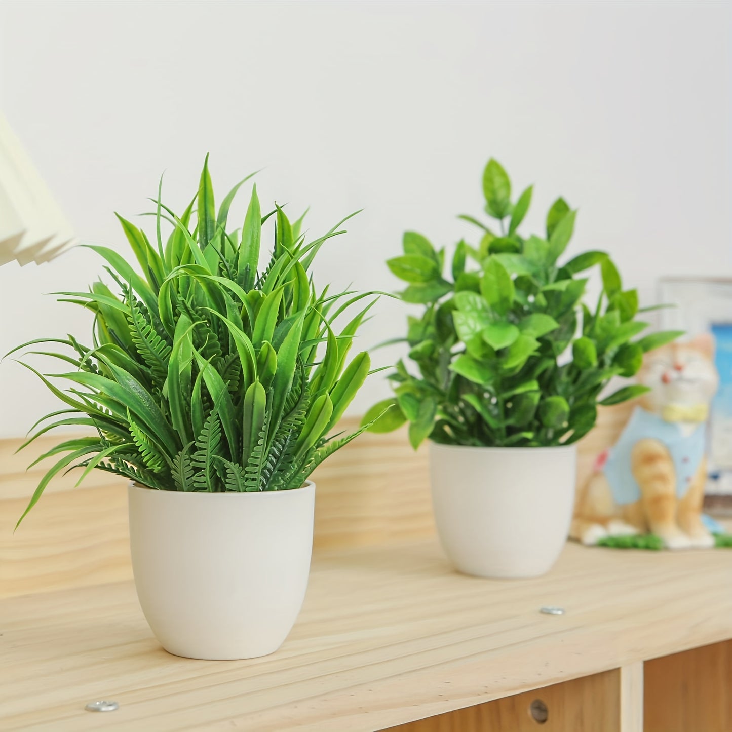 4pcs, Mini Fake Plants, 6.7inch/17cm Artificial Potted Eucalyptus Faux Plants For Home Office Farmhouse Bathroom Table Shelf Decor