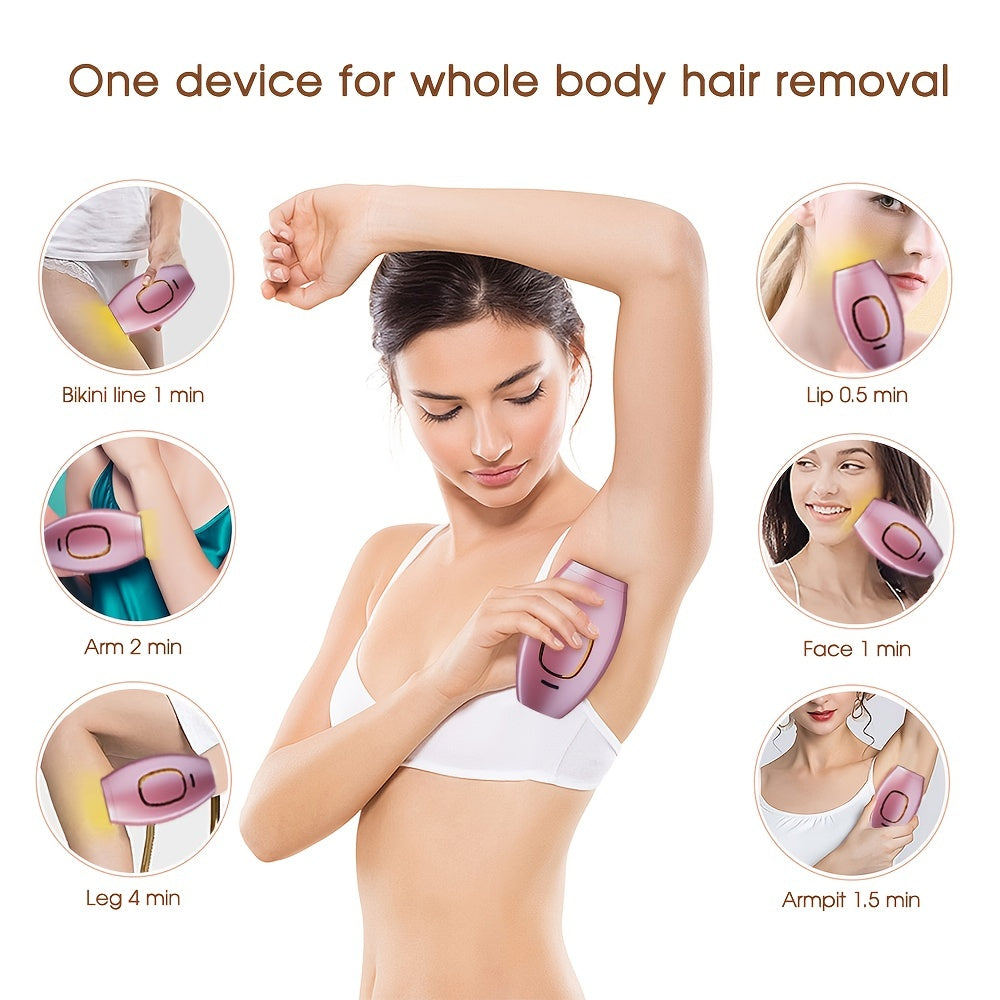 Painless Laser Hair Removal At Home - 500,000 Flashes IPL Epilator For Women - 5-Level Permanent Bikini Pubic Hair Remover Device