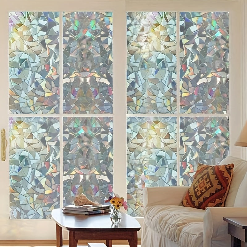 1 Roll Laser Design Decorative Window Film, PVC Window Privacy Window Sticker For Household Bedroom Bathroom Living Room Home Decor