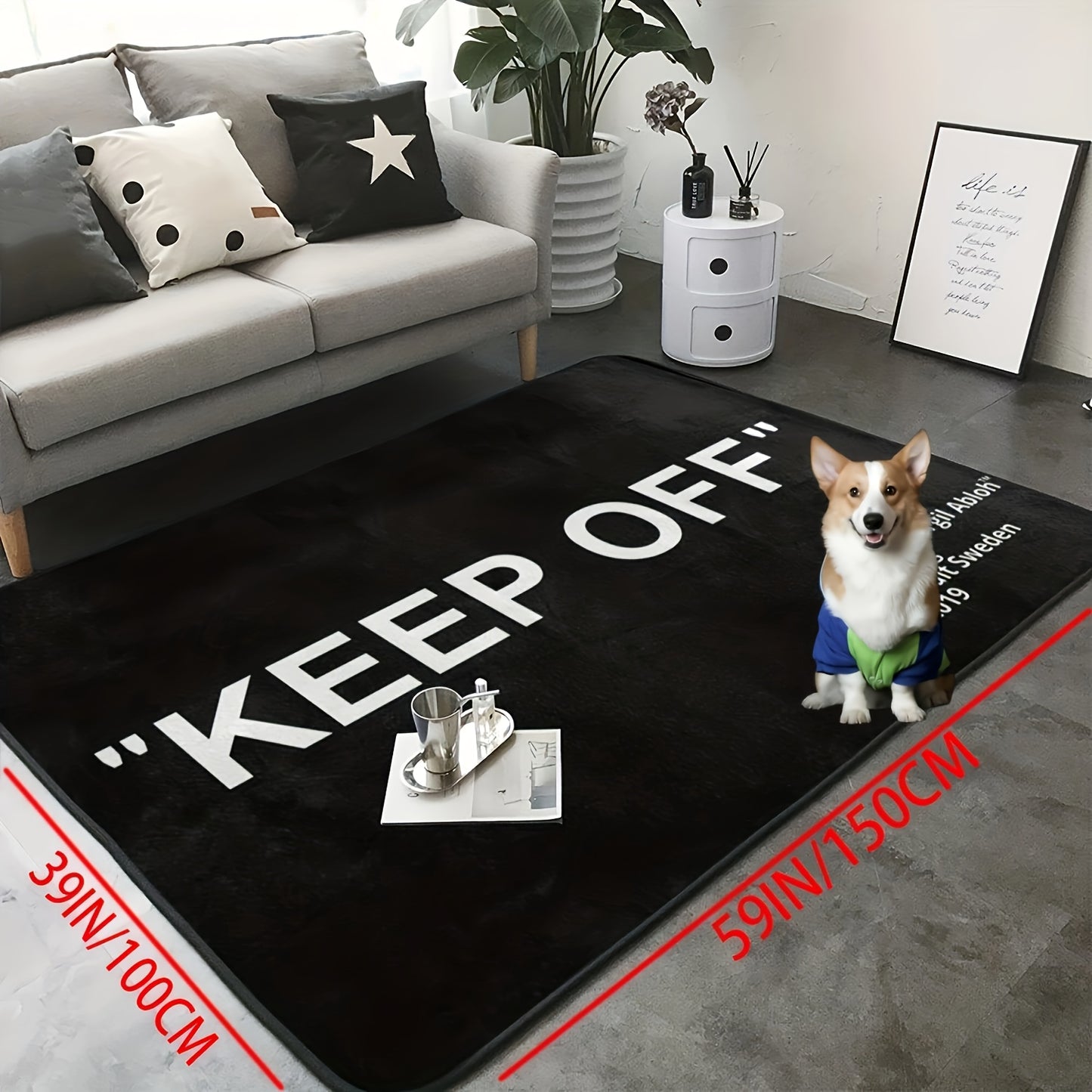 1pc, Home Living Room Rug, Keep Off Printed Floor Mat, Relieve Visual Fatigue Non-slip Anti-fouling Floor Mat, Flannel Super Soft Living Room Rug Crawling Mat For Indoor Living Room, Bedroom, Play House, Home Decor Room Decor