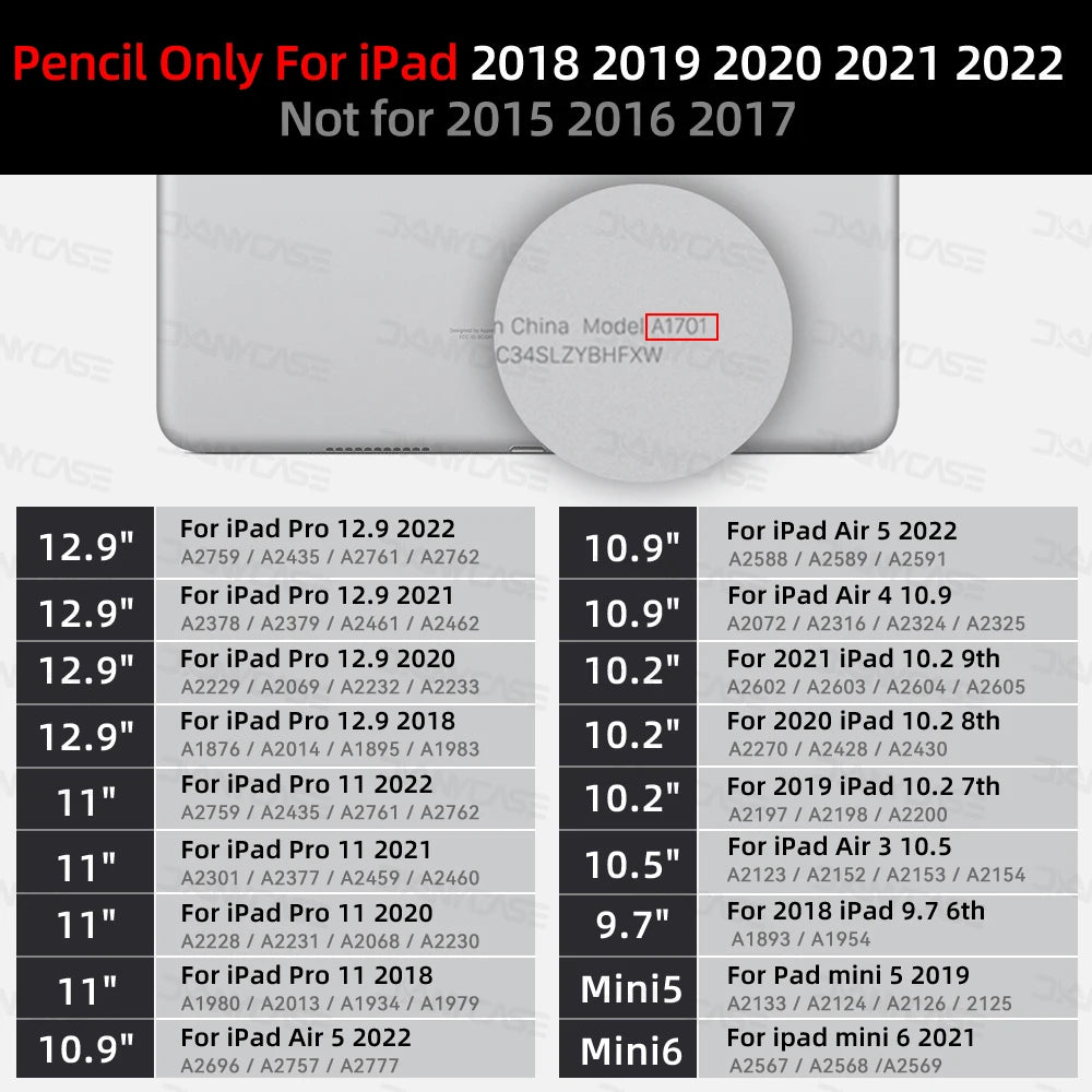 For iPad Pencil with Palm Rejection Tilt,for Apple Pencil 2 1 Stylus Pen iPad Pro 11 12.9 Air 4/5 7/8/9/10th mini 5 6 2018-2022