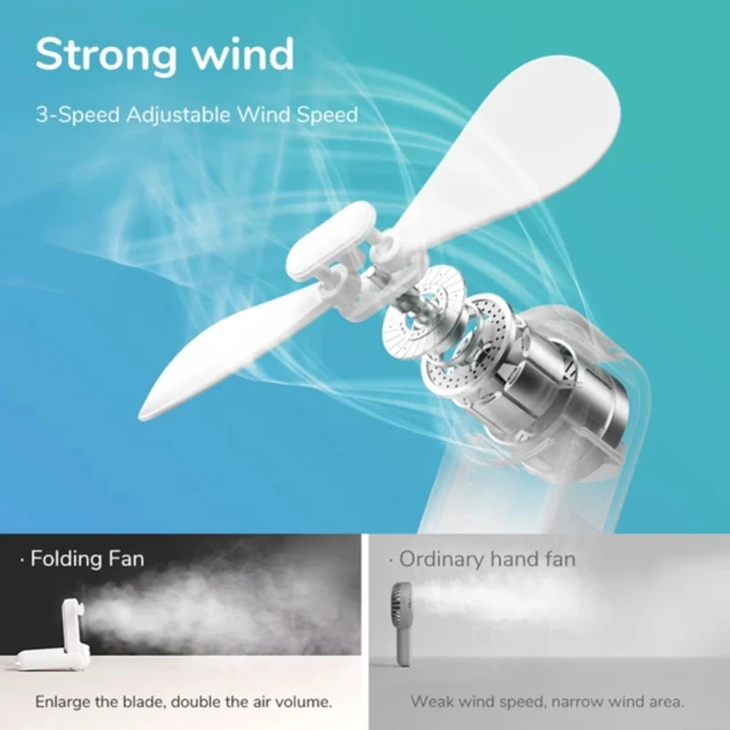 BANSY TIME Multi-functional Small Fan Foldable Portable Bear Mini Portable Lighting Rechargeable Ultra-silent Fan