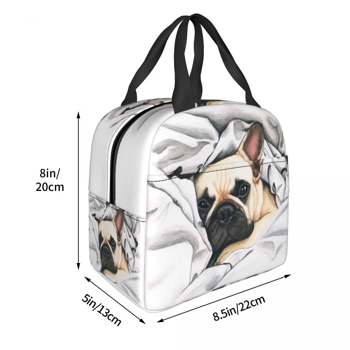 French Bulldog Lunch Bag For Work School Portable Insulated Thermal Cooler Frenchie Dog Lunch Box Women Children Warm Food Bags