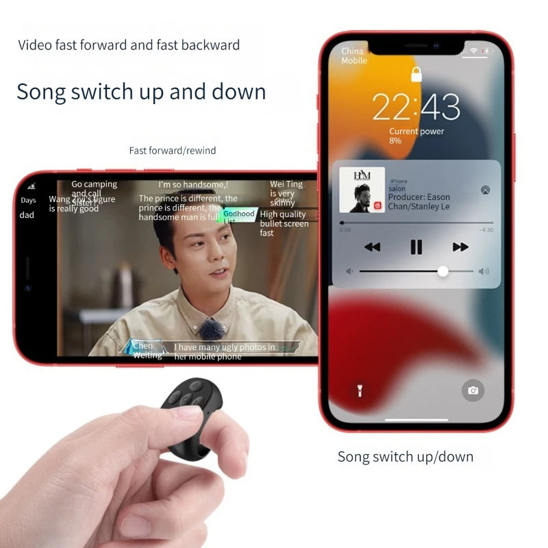 Bluetooth Fingertip Video Controller for Tiktok  Short Video Page Flipping Photograph Mobile Phone Electronic Book Artifact