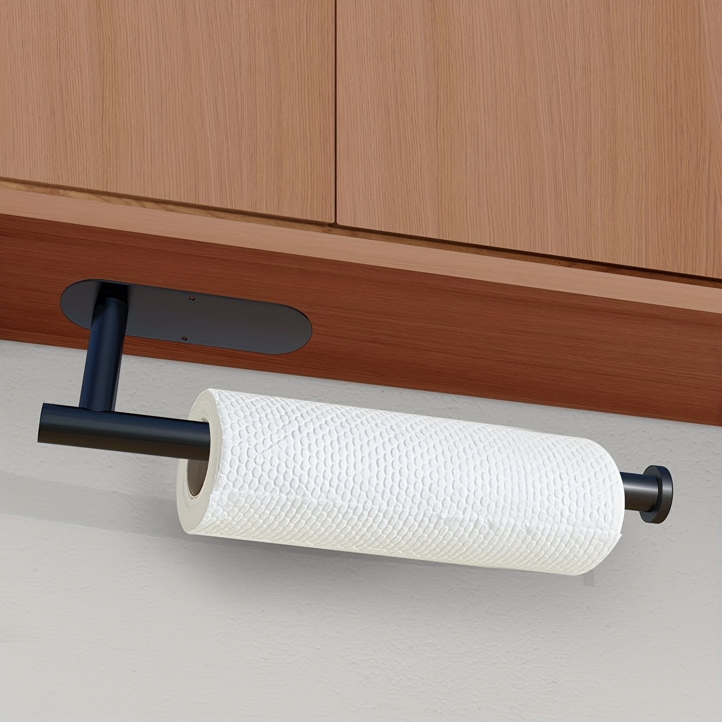 1pc Durable Self-Adhesive Tissue Holder For Under Cabinet, Bathroom, And Kitchen - Easy Installation, No Drilling Required - Keep Your Bathroom And Kitchen Organized And Clean