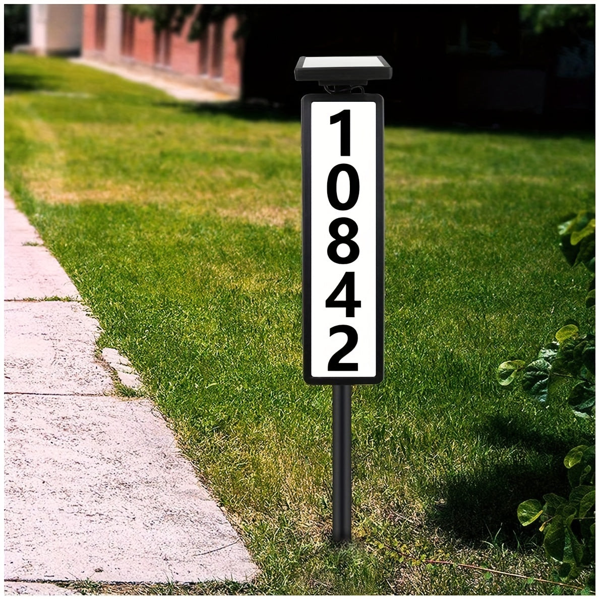 1pc Solar Address Sign, House Numbers For Outside, Lighted Address Plaque Outdoor Waterproof, Illuminated LED Address Numbers For Yard Home (Height 35 Inches)