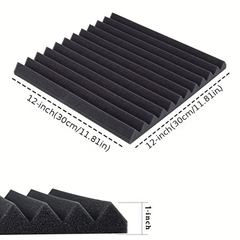 50pcs Of 1''X12''X12'' Acoustic Foam Wall Panels - Improve Your Studio Soundproofing & Absorption Treatment!