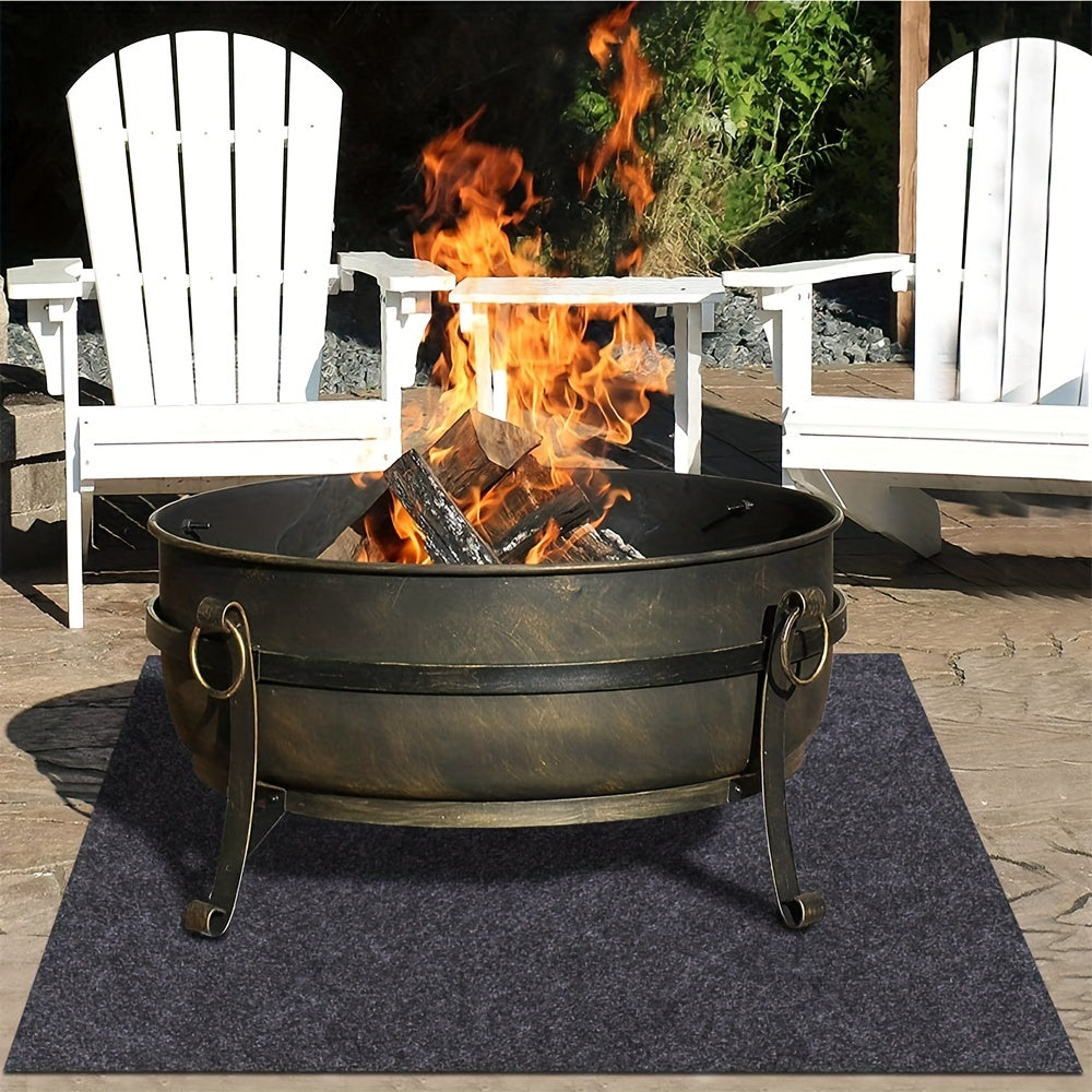 1pc Fire Pit Mat, Anti-skid Fireplace Rug, Stove Fire Mat, Ember Pad, Gas Grill Pad, Retardant & Heat Resistant Pad, Protect Your Deck Terrace Lawn Or Campground From Embers, Washable & Reusable