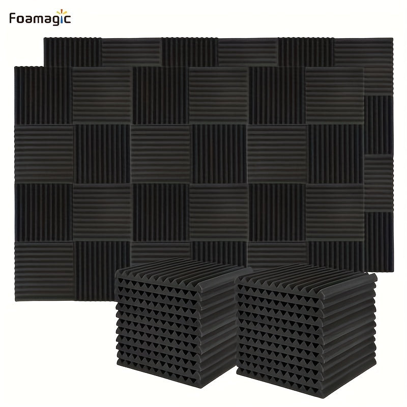 50pcs Of 1''X12''X12'' Acoustic Foam Wall Panels - Improve Your Studio Soundproofing & Absorption Treatment!