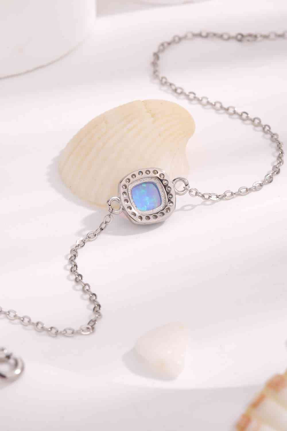 Opal Platinum-Plated Bracelet