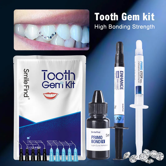 Diy Tooth Gem Kit With Curing Light And Glue Crystals Teethjewelry Starter Kit Tiktok Diamonds Gems Kit Orthodontics Product