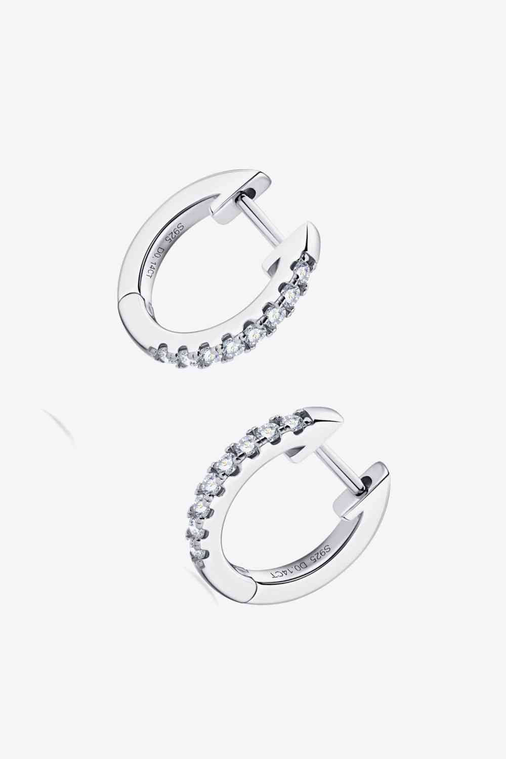 Moissanite 925 Sterling Silver Huggie Earrings