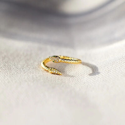 Snake Shape 18K Gold-Plated Bypass Ring